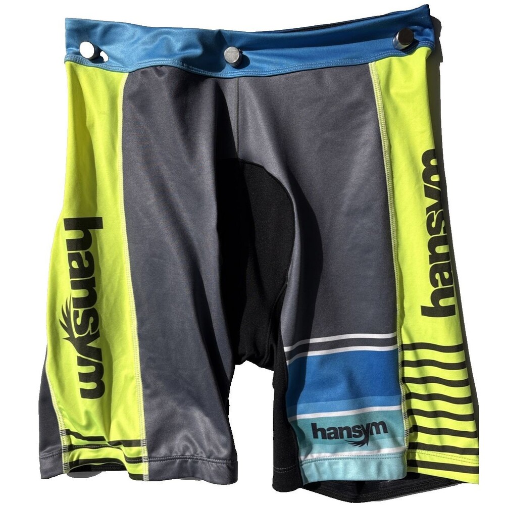 Hansym Custom Triathalon/Cycling Shorts Pockets Fleece Padded Large RARE